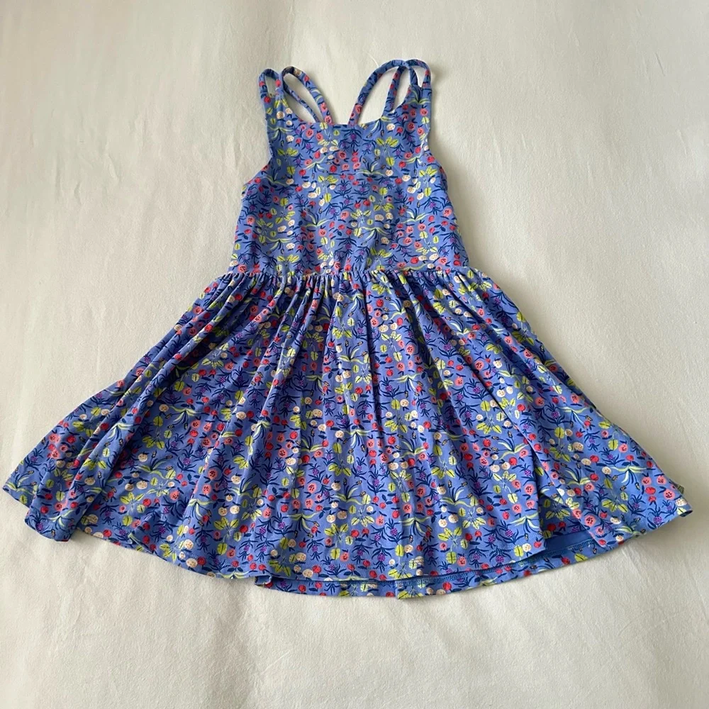 Tea Collection Blue Floral Sundress with Pink and Yellow Accents